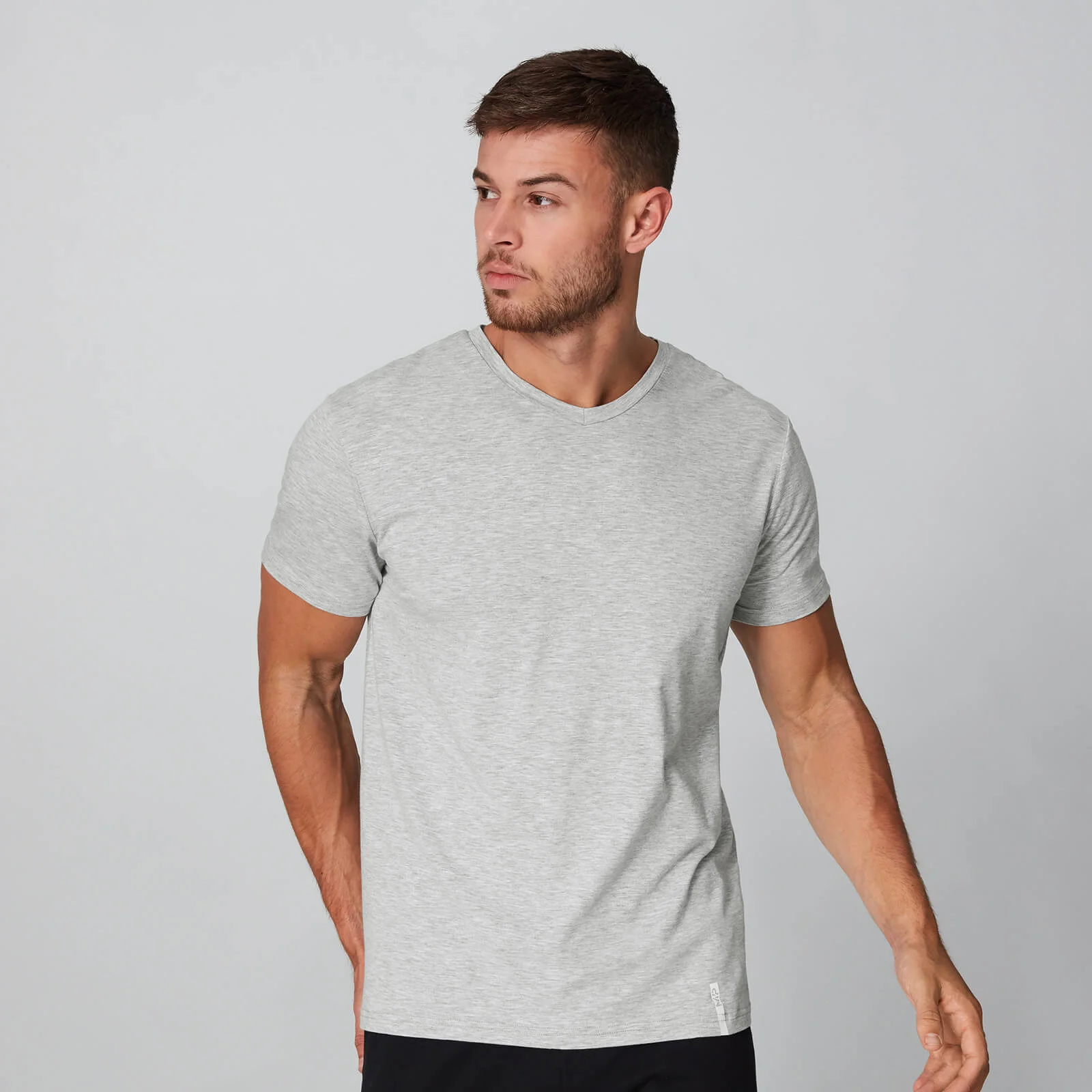 Luxe Classic V-Neck T-Shirt - Silver - XS Afbeelding 1