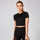 Shape Seamless Short-Sleeve Crop Top - Black