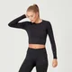 MP Shape naadloze crop top met ultralange mouwen voor dames - Zwart
