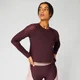 Metallic Long Sleeve Top — Dark Red