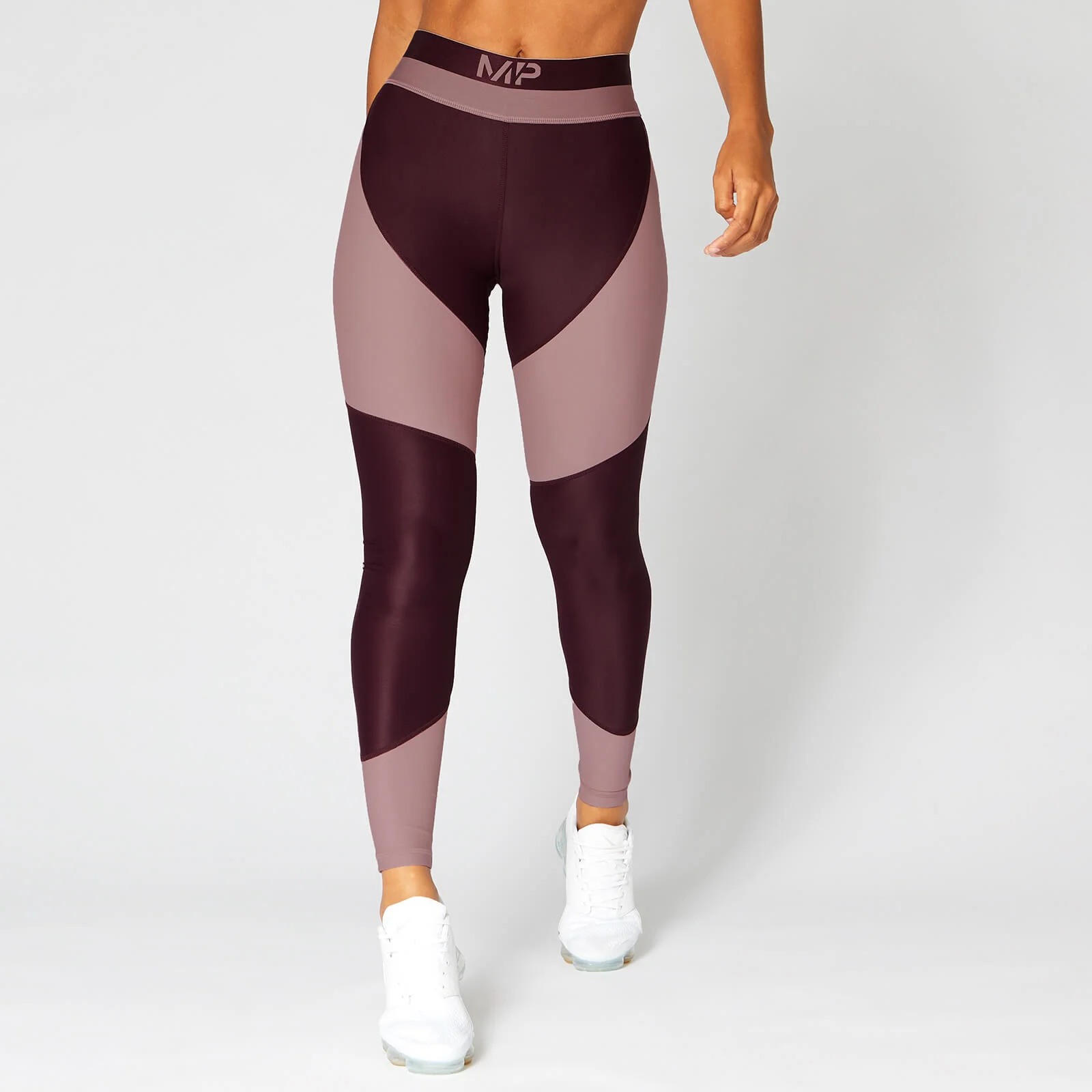 Metallic Panelled Leggings — Dark Red - XS Afbeelding 1