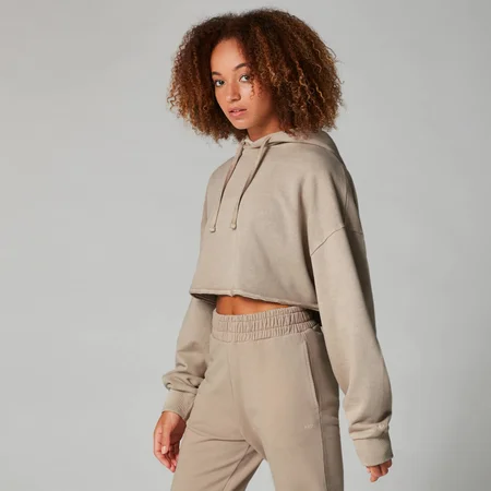 Washed Cropped Hoodie - Bruin