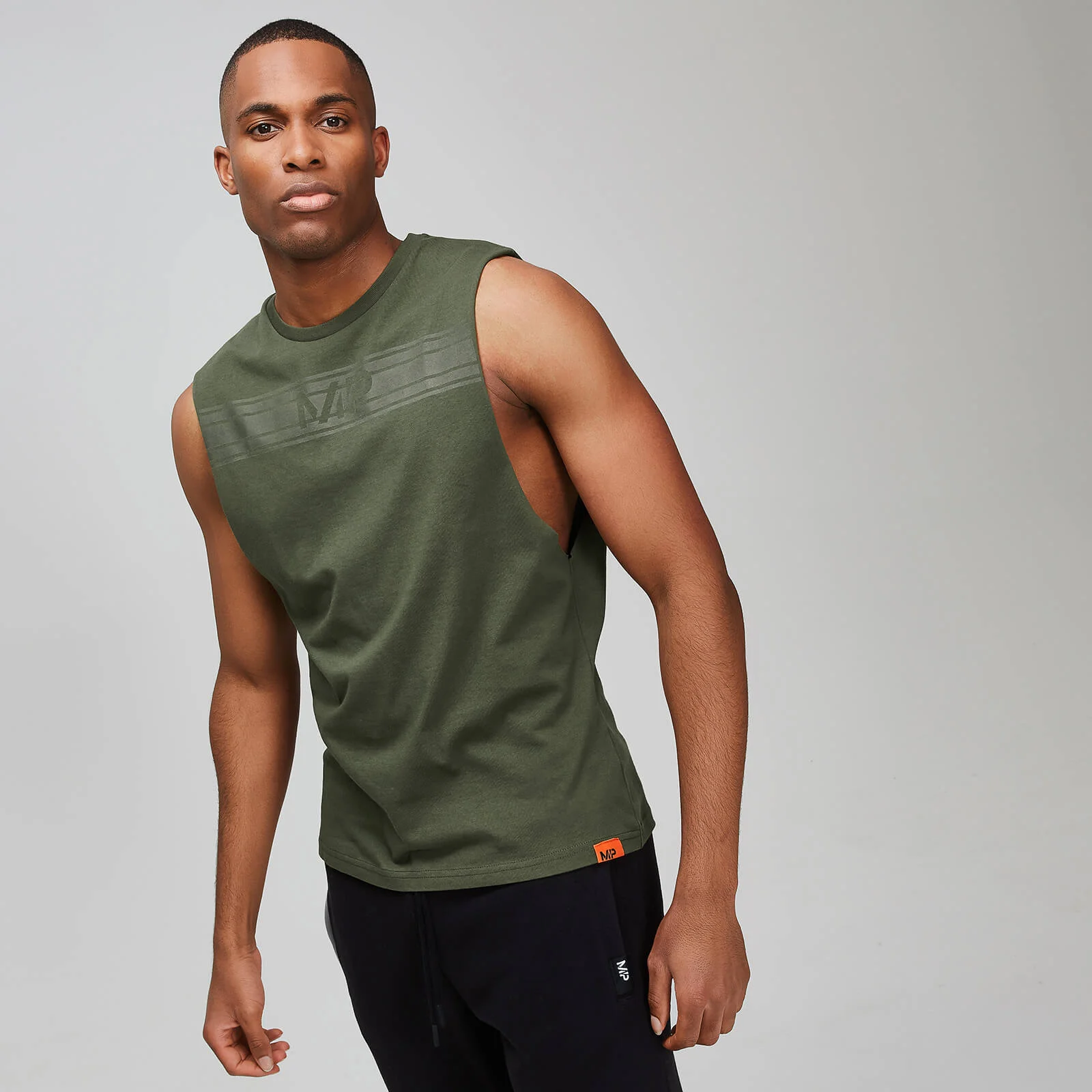 MP Men's Rest Day Drop Armhole Tank Top - Army Green - XS Afbeelding 1