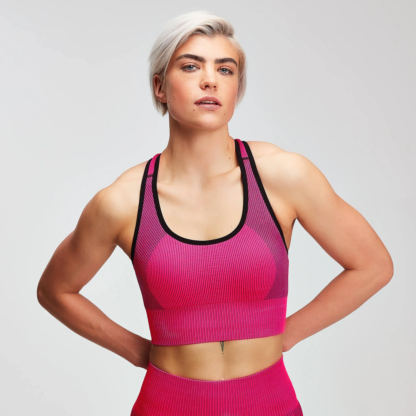 MP Contrast Naadloze Dames sportbh - Super Pink - XS Afbeelding 1
