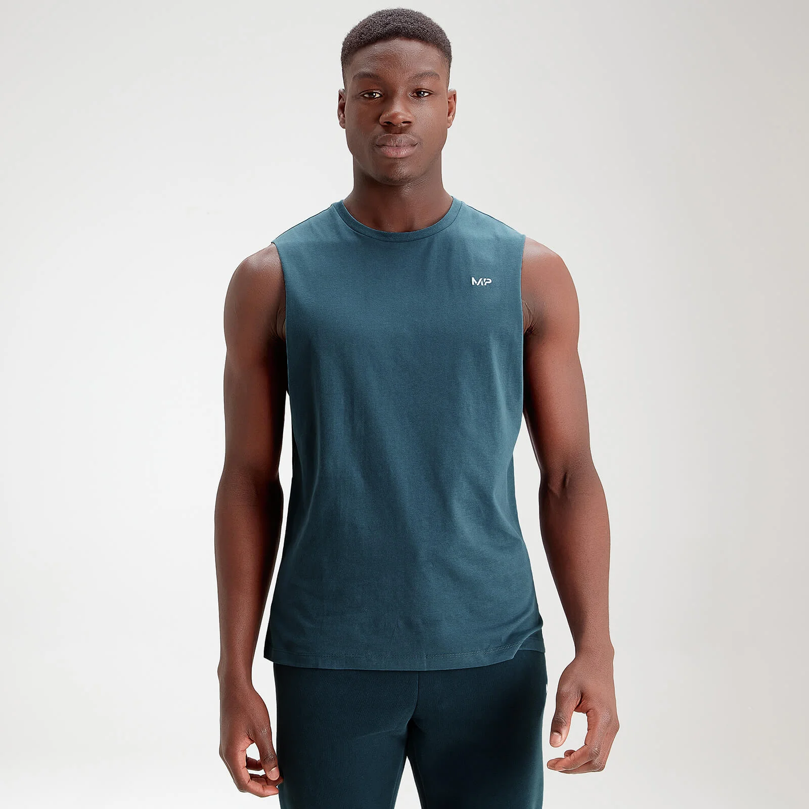 MP Men's Essentials Drop Armhole Tank - Deep Sea Blue - XXS Afbeelding 1