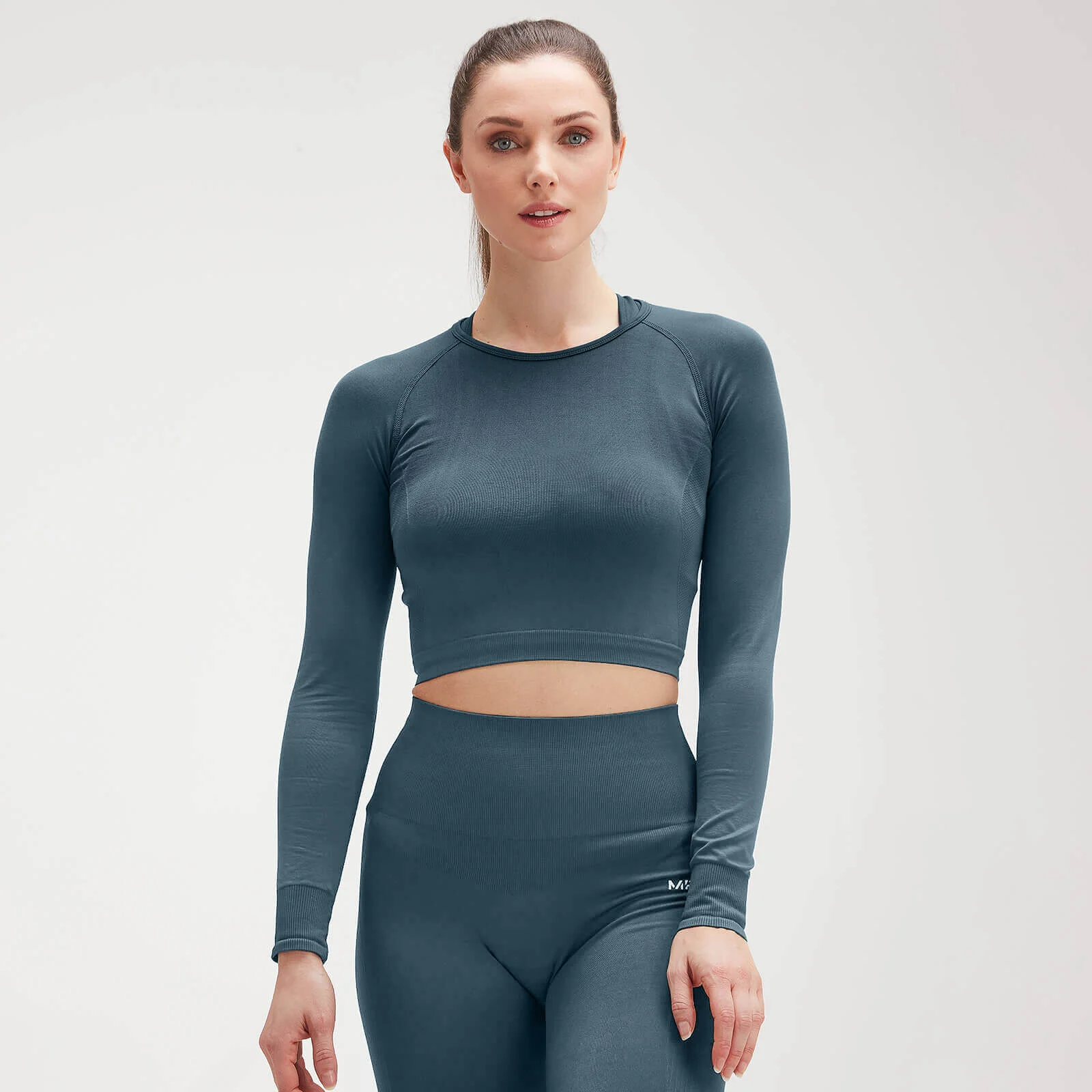 MP Shape naadloze crop top met ultralange mouwen voor dames - Diepzeeblauw - XXS Afbeelding 1