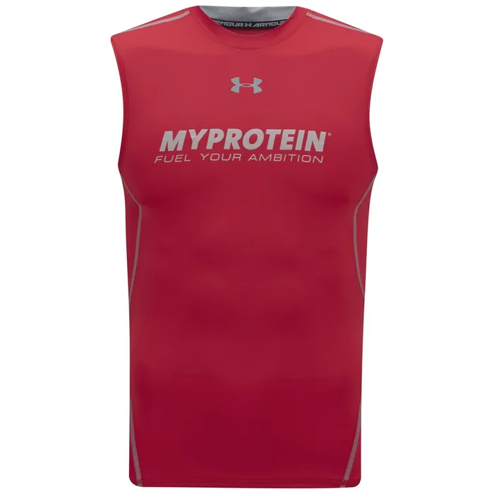 Under Armour Mannen HeatGear Mouwloze Compressie Shirt - Rood