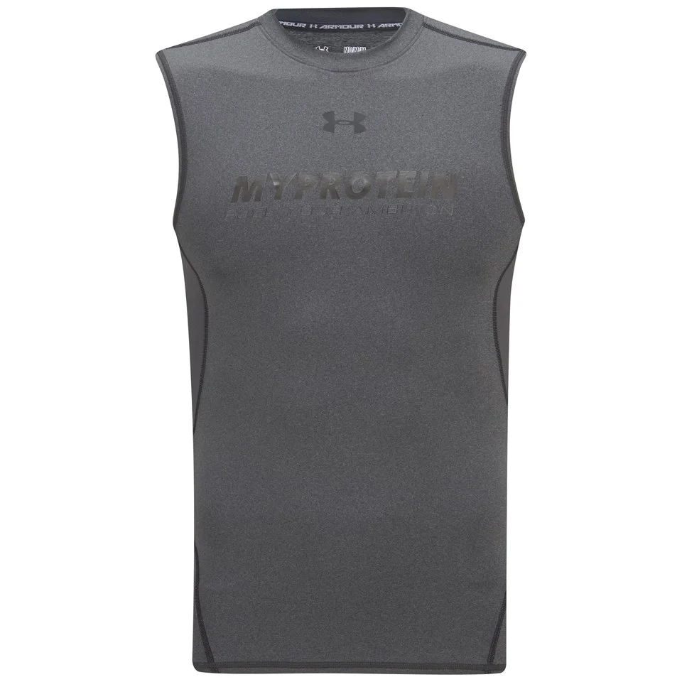 Under Armour Mannen HeatGear Mouwloze Compressie Shirt - Carbon Heather Afbeelding 1
