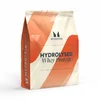 Een witte zak met oranje accenten, met de tekst "Hydrolysed Whey Protein" van Myprotein.