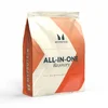 Een witte Myprotein zak met oranje accenten, met de tekst "All-In-One Recovery.