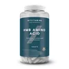 Doorzichtige plastic pot met witte tabletten en een blauw etiket met witte tekst.