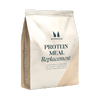 Een beige zak van Myprotein met de tekst "Protein Meal Replacement" erop.