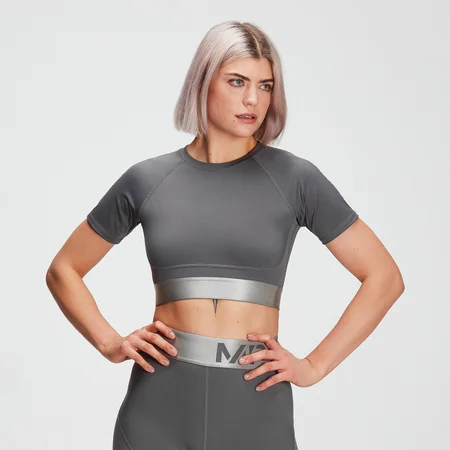 MP Adapt getextureerde croptop voor dames - Carbon
