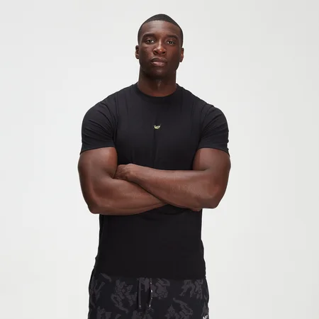 MP Adapt drirelease® T-shirt met neon camodessin voor heren - Zwart