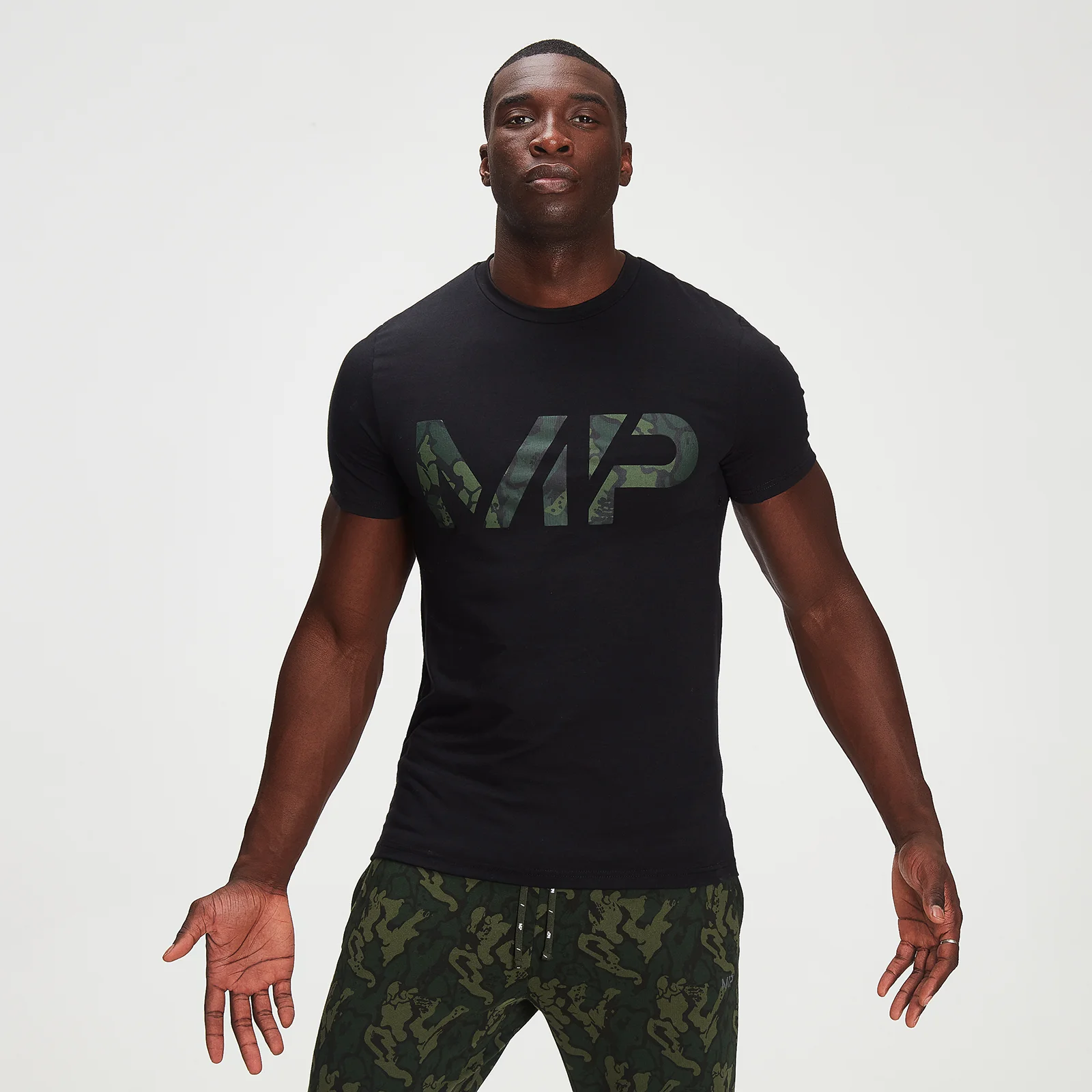 MP Adapt drirelease® T-shirt met camodessin voor heren - Zwart - XXS Afbeelding 1