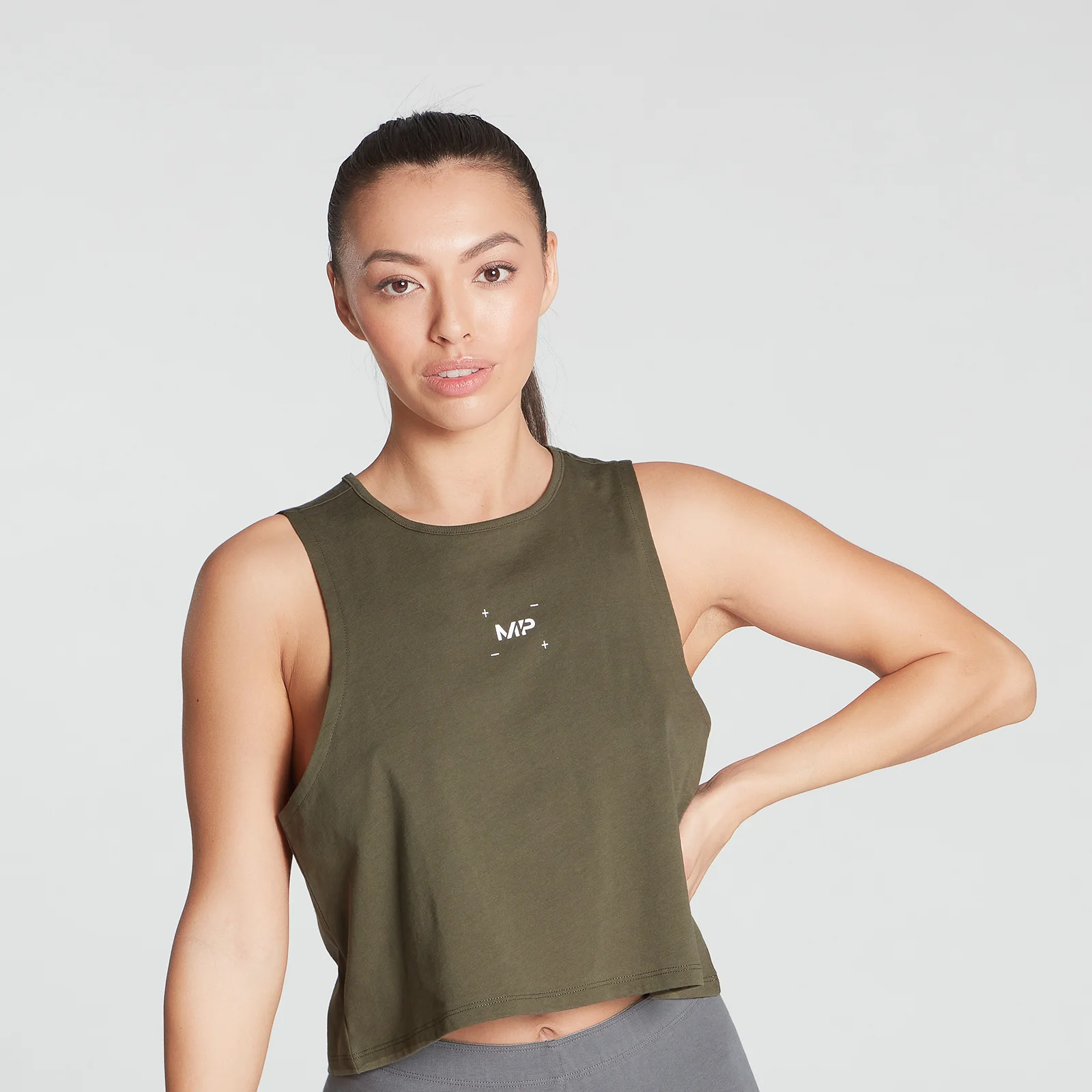 MP Women's Central Graphic Reach Vest - Dark Olive - XXS Afbeelding 1