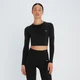 MP Vrouwen Shape Naadloze Long Sleeve Crop Top - Zwart