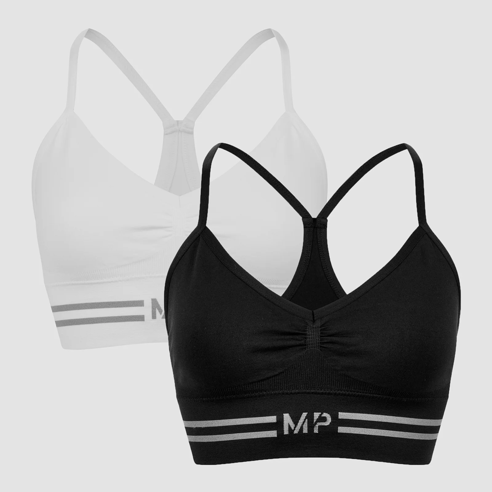 MP Women's Seamless Bralette - Black/White (2 Pack) - XXS Afbeelding 1