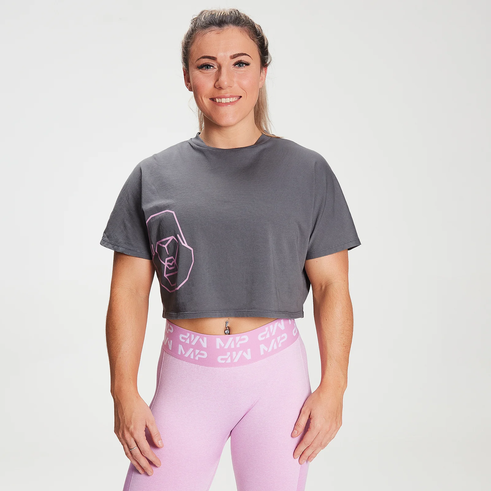 MP X Zack George Women's Washed Crop T-Shirt - Carbon - XXS Afbeelding 1