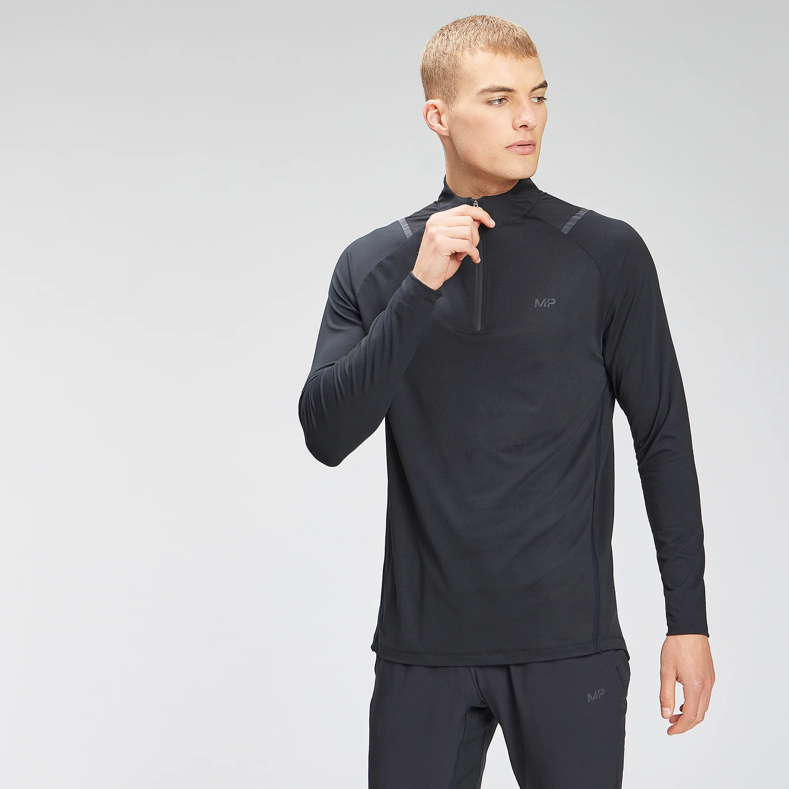 MP Velocity shirt met kwartrits voor heren - Zwart - XXS Afbeelding 1