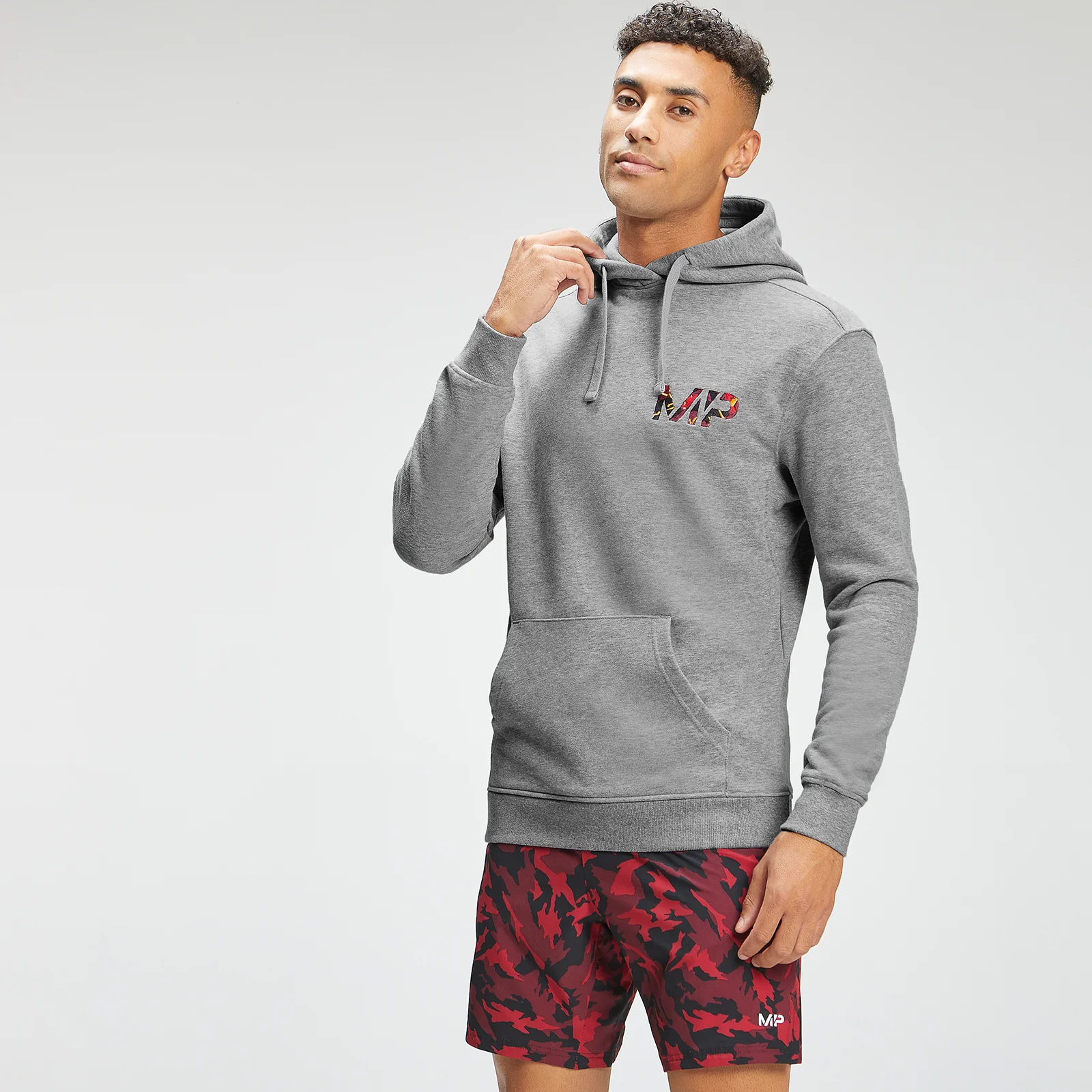 MP Men's Adapt Embroidered Hoodie - Storm Grey Marl - XXS Afbeelding 1