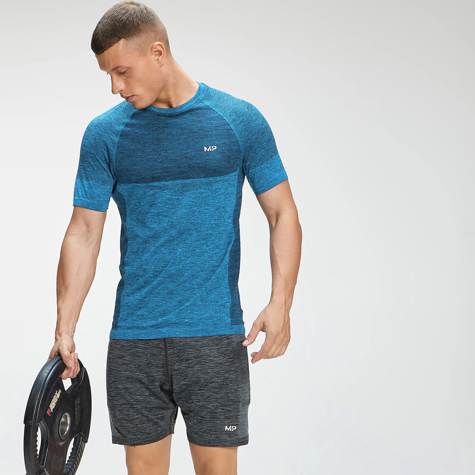 MP Men's Essential Seamless T-shirt met korte mouwen - Helderblauw gemêleerd - XXS Afbeelding 1