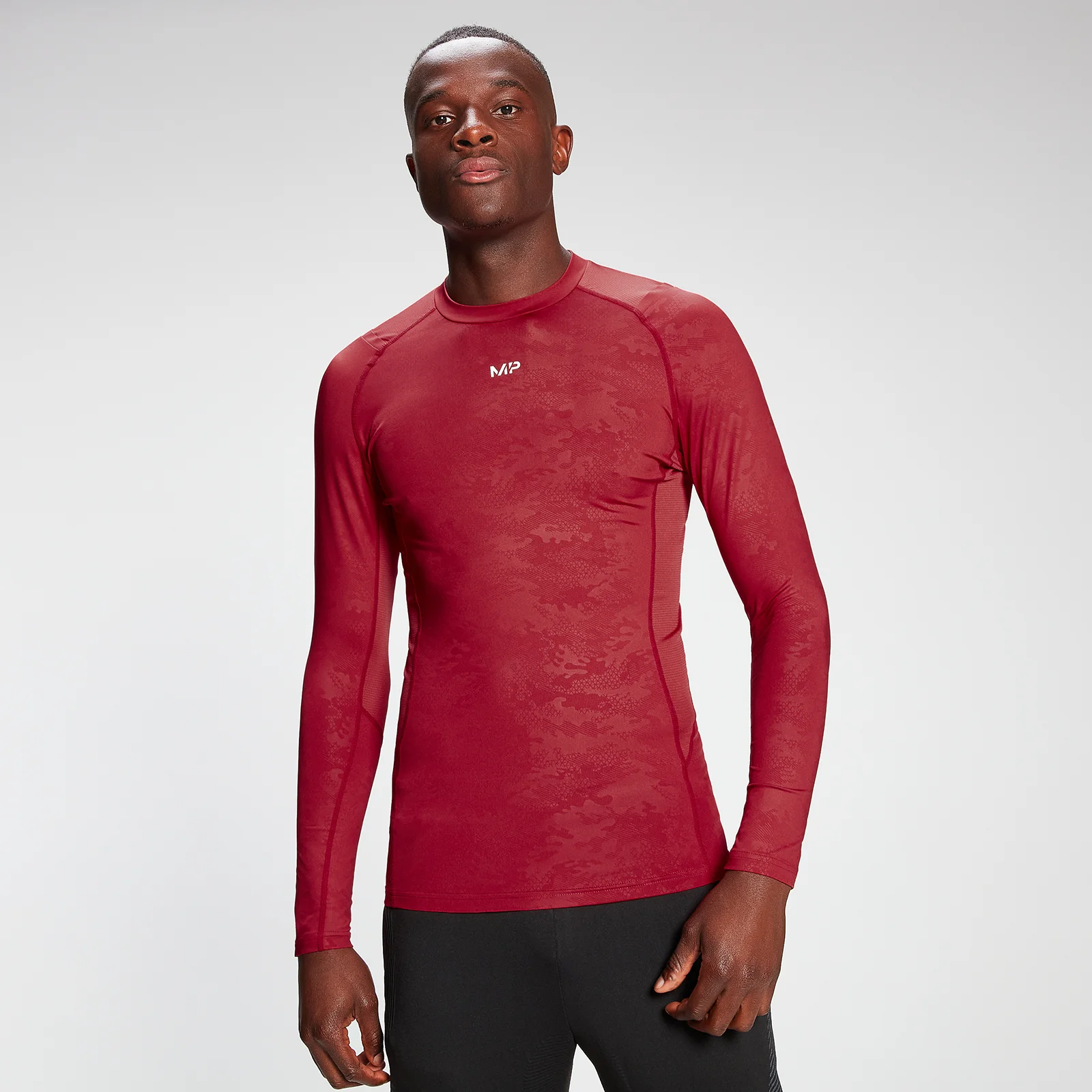 MP Men's Engage Long Sleeve Baselayer - Wine - XXS Afbeelding 1