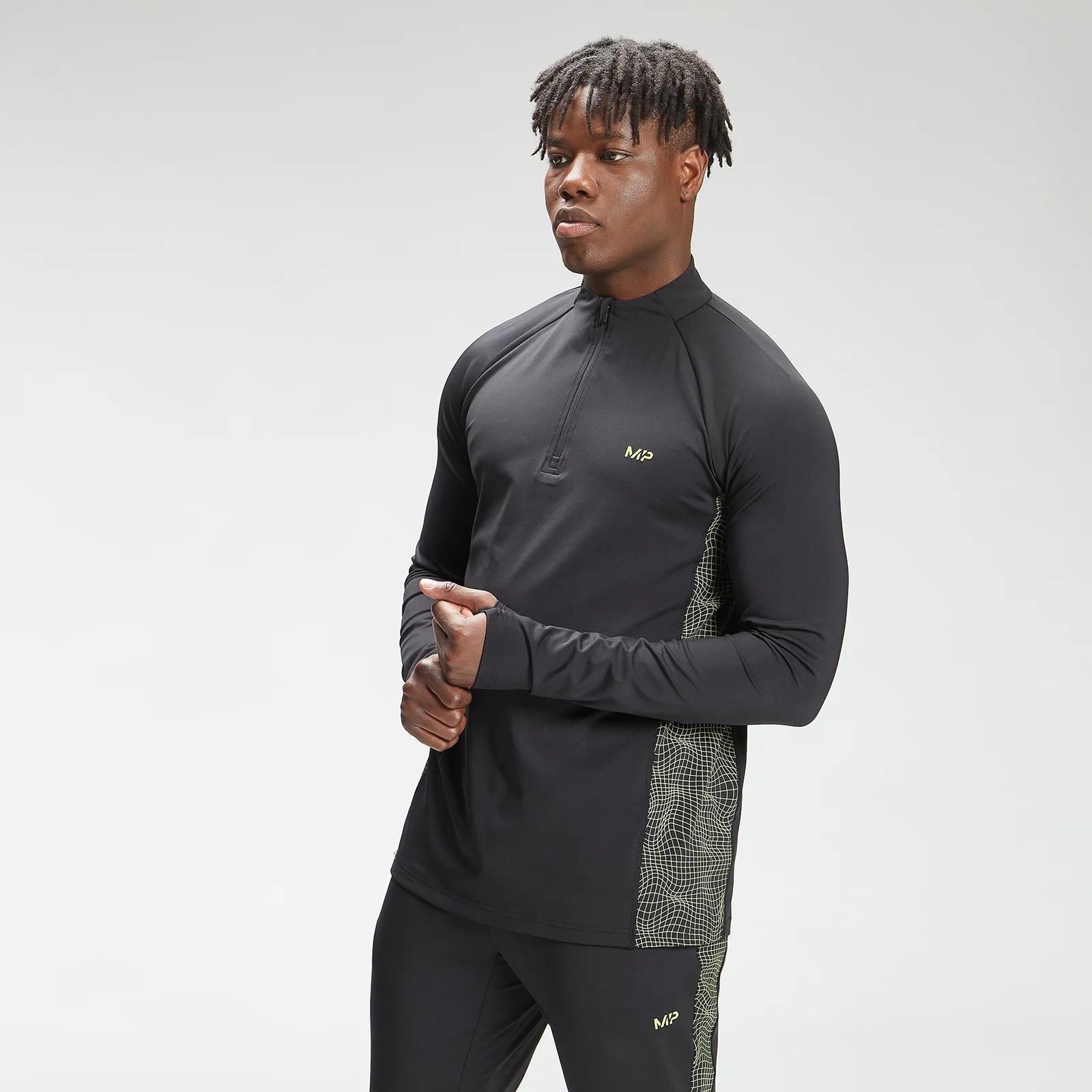 MP Tempo shirt met kwartrits voor heren - Zwart - XXS Afbeelding 1