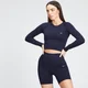 MP Vrouwen Shape Naadloos Topje met Lange Mouwen - Navy