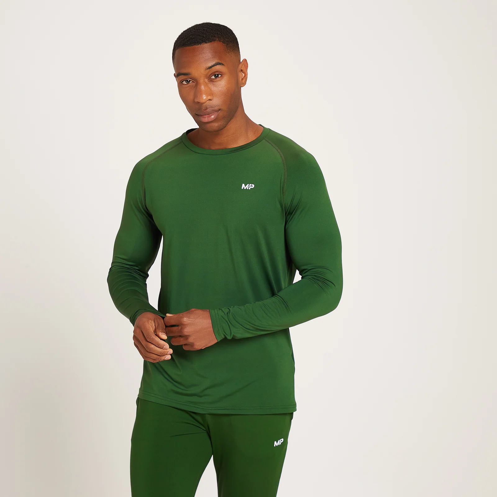 MP Linear Mark Graphic sportshirt met lange mouwen voor heren - Donkergroen - XXS Afbeelding 1