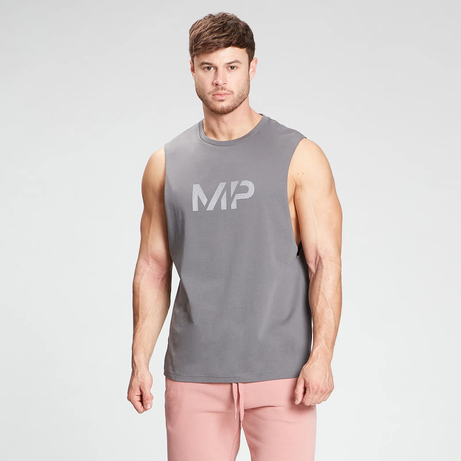 MP Men's Gradient Line Graphic Tank Top - Carbon - XXS Afbeelding 1
