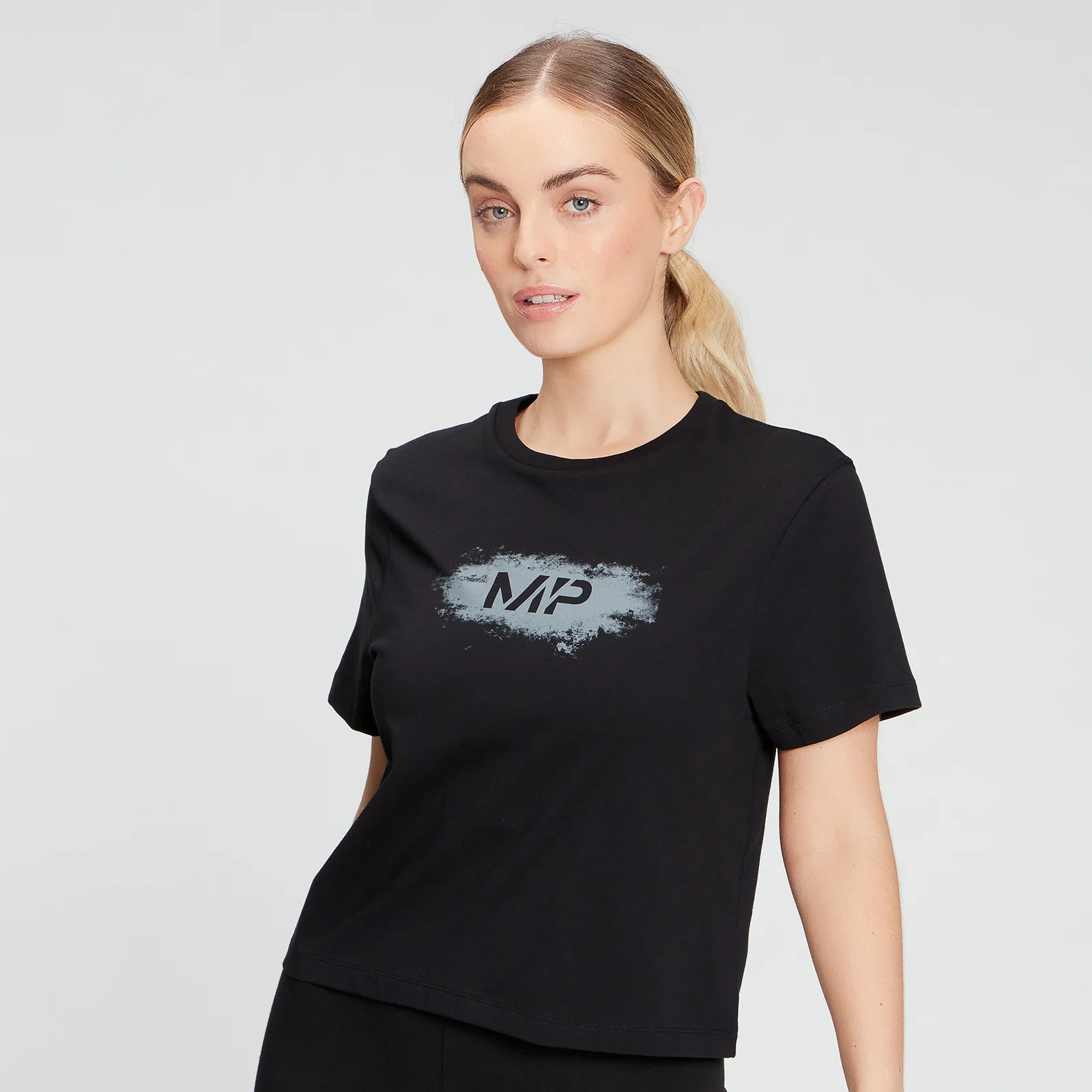 MP Women's Chalk Graphic Crop T-Shirt - Black - XXS Afbeelding 1