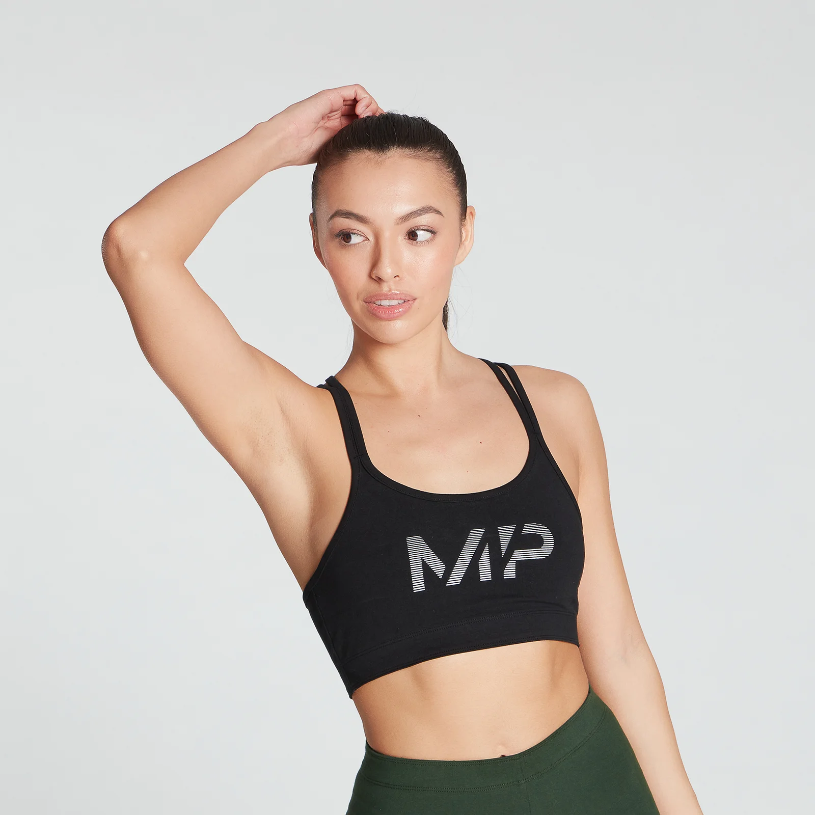 MP Women's Gradient Line Graphic Sports Bra - Black - XXS Afbeelding 1