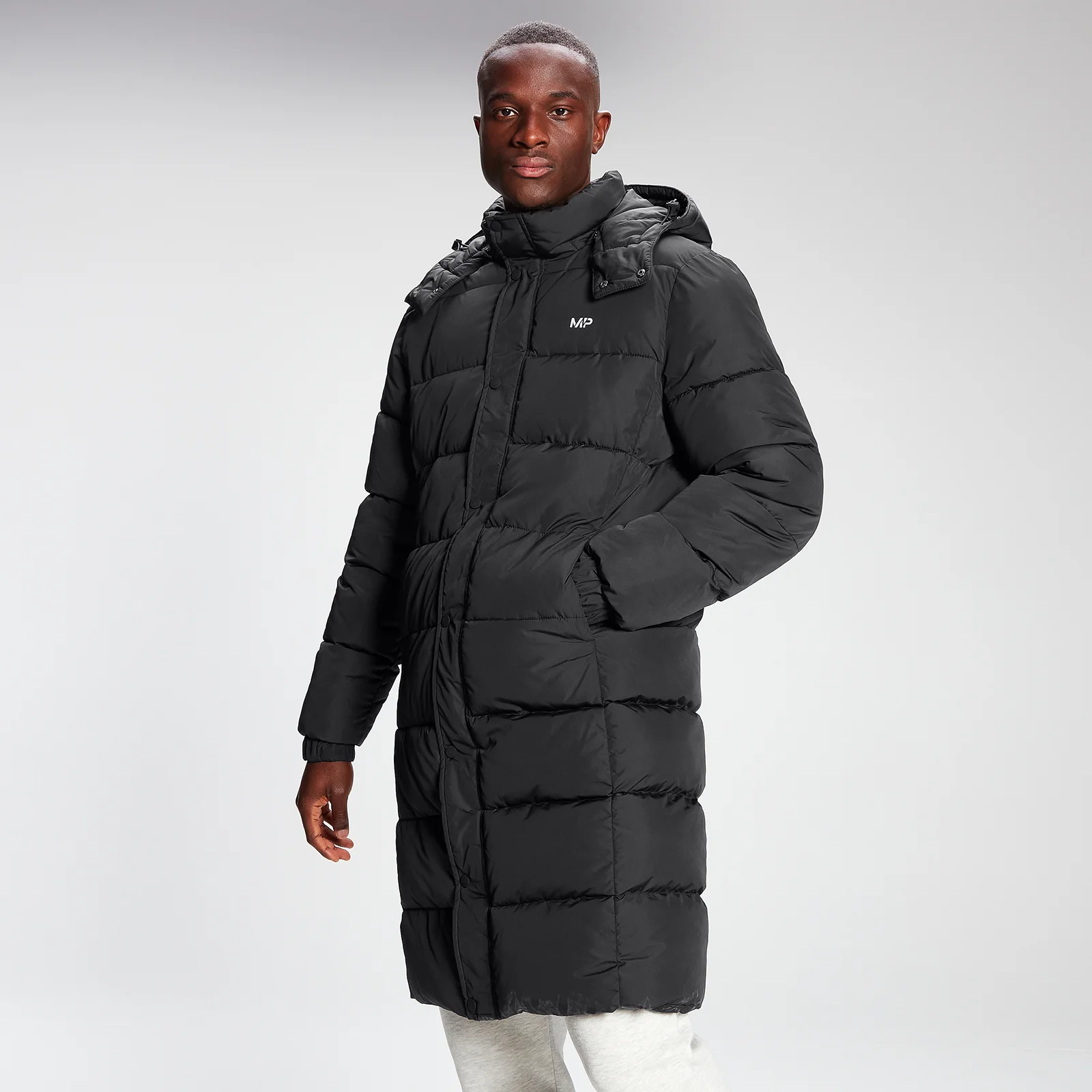 MP Men's Long Puffer Jacket - Black - XXS Afbeelding 1