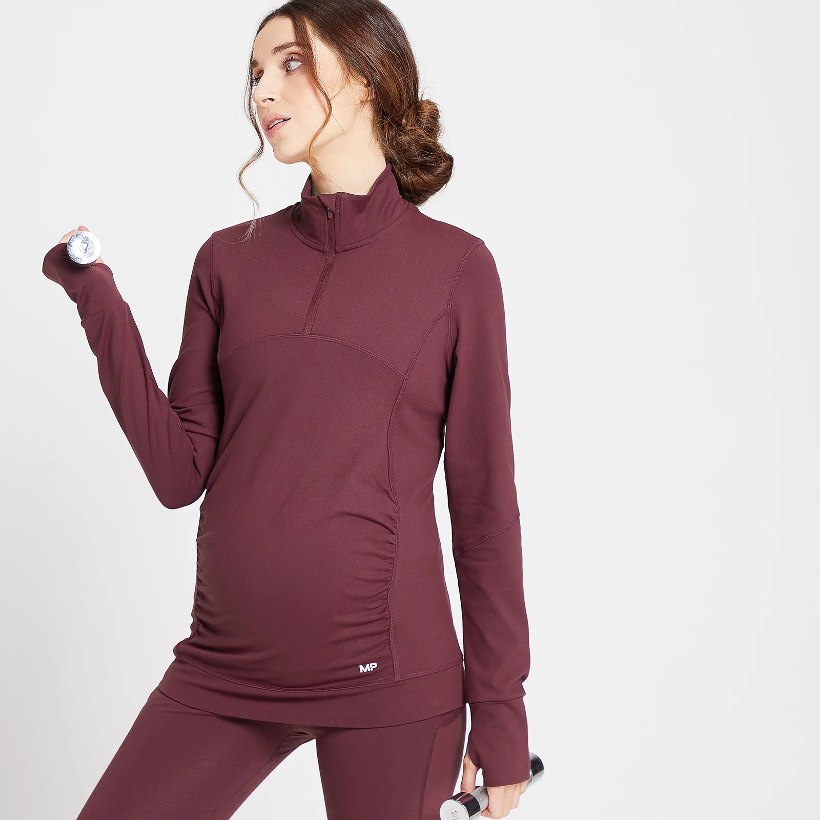 MP Power Maternity shirt met kwartrits voor dames - Port - XXS Afbeelding 1