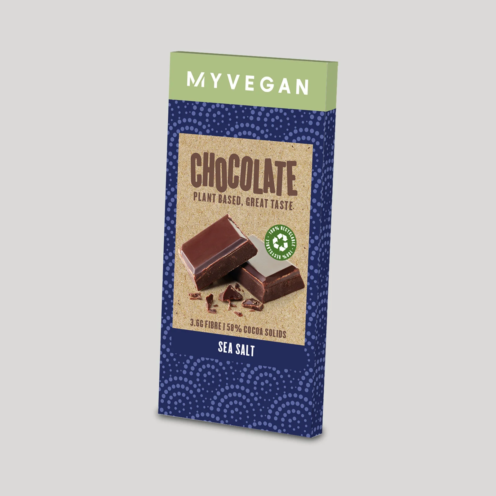 Veganistische chocolade - 35g - Zeezout Afbeelding 1