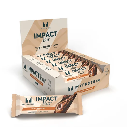 Impact Protein Bar - New Recipe - 12 x 64g - Fudge Brownie