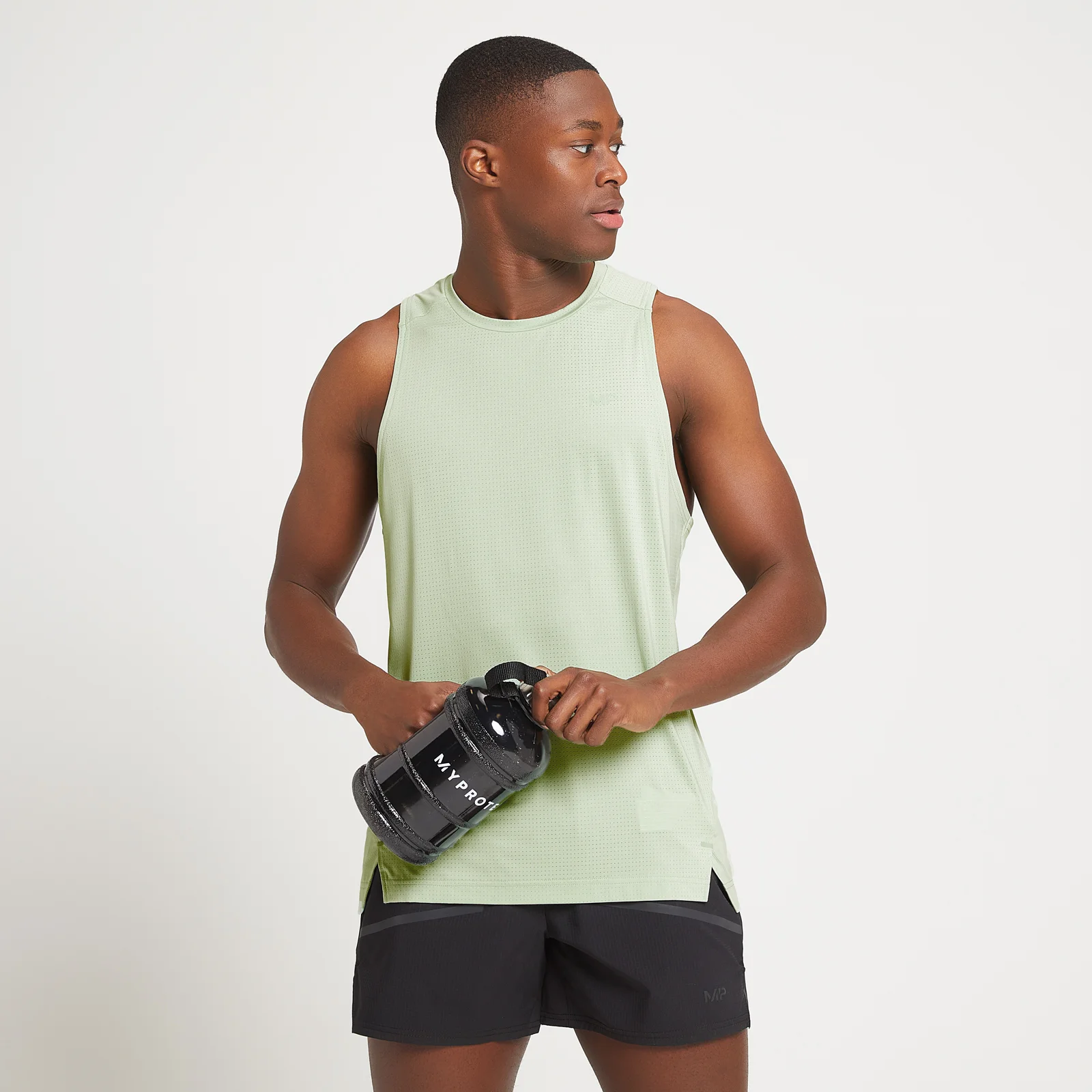 MP Velocity Ultra sporthemd met diep uitgesneden armsgaten voor heren - Vorstgroen - XXS Afbeelding 1