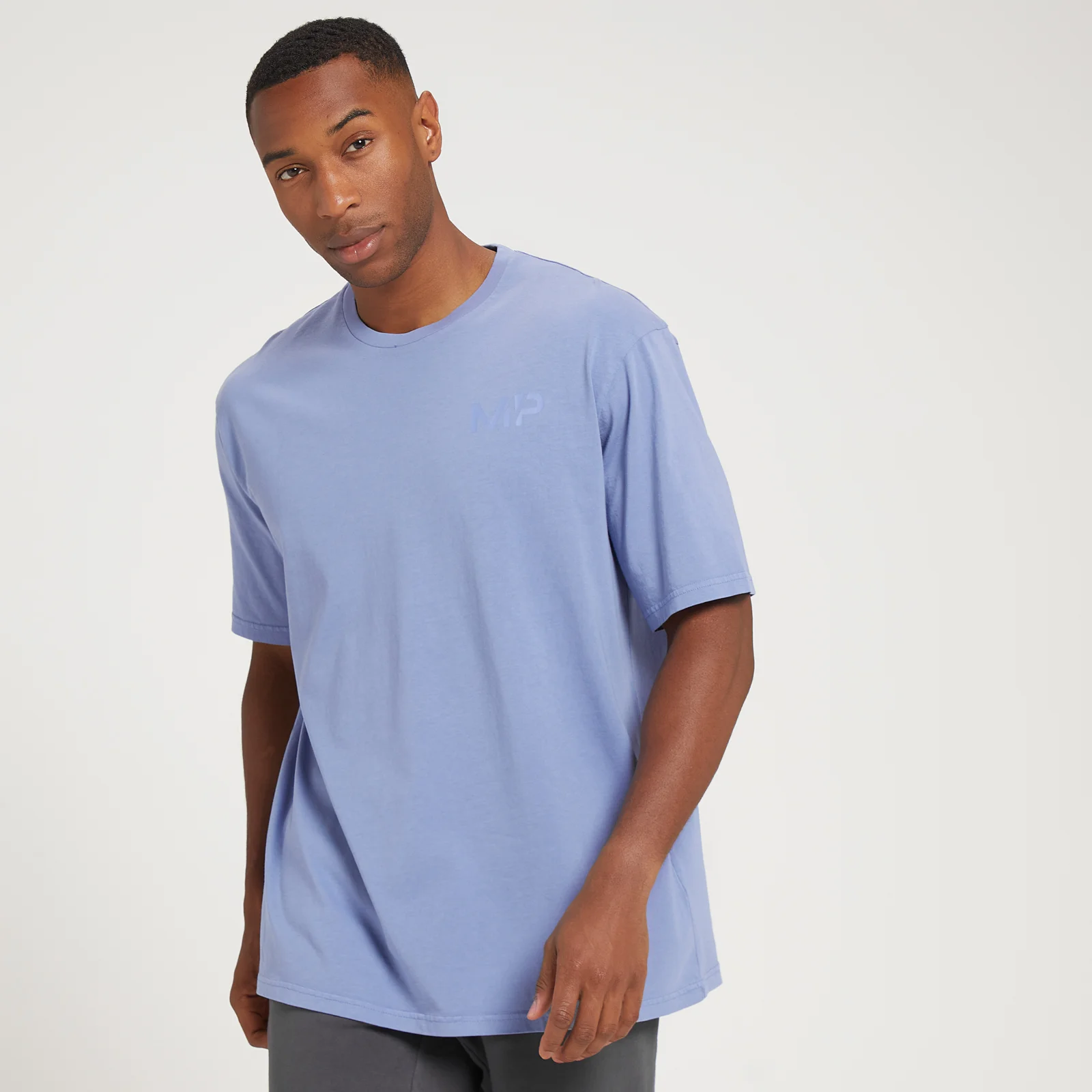 MP Adapt oversized T-shirt met verwassen finish en korte mouwen voor heren - Krijtpaars - XXS Afbeelding 1