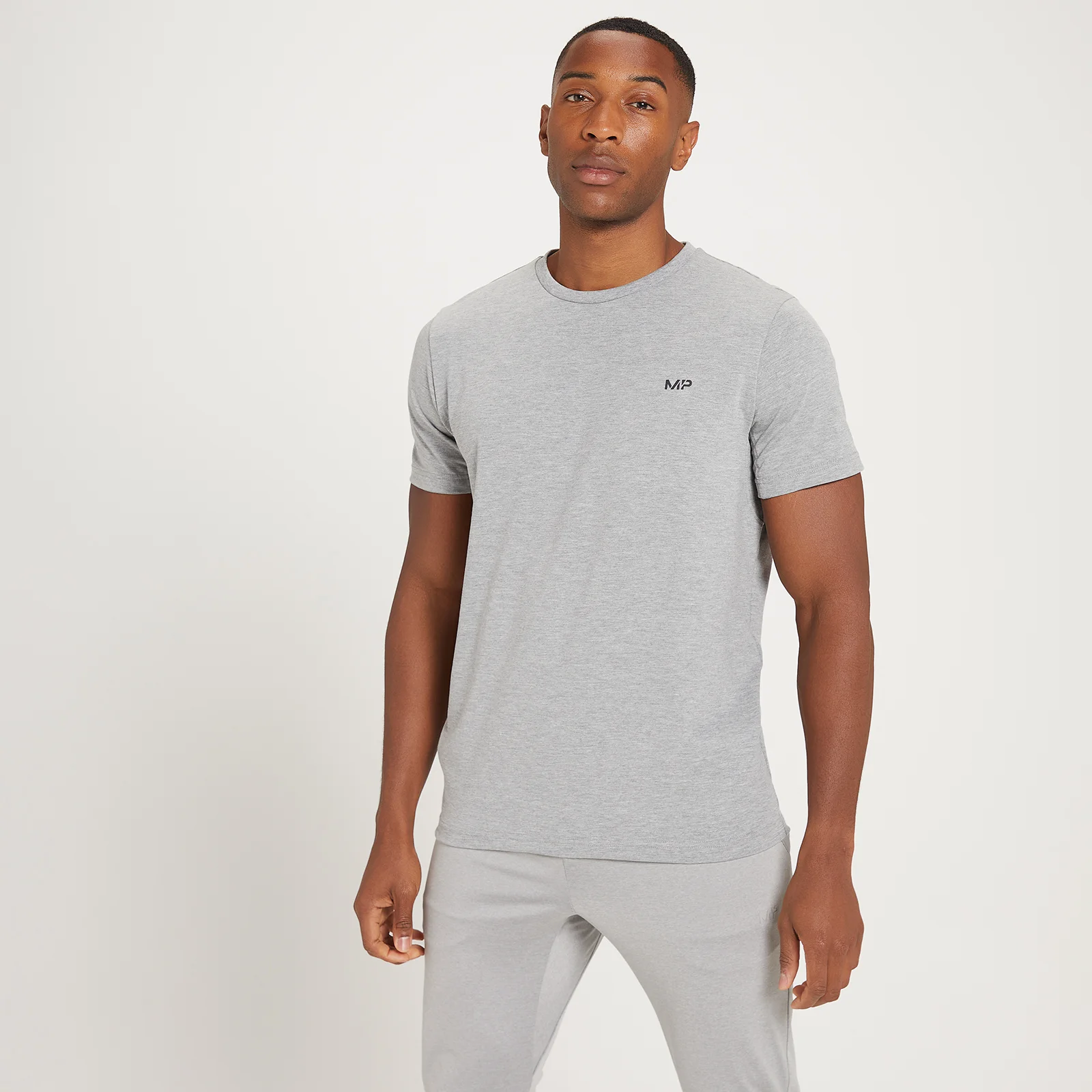 MP Adapt Drirelease T-shirt met gritprint en korte mouwen voor heren - Gemêleerd stormgrijs - XXS Afbeelding 1