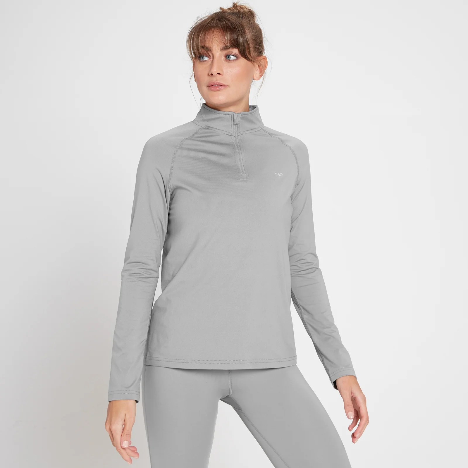 MP Velocity shirt met kwartrits voor dames - Stormgrijs - XXS Afbeelding 1