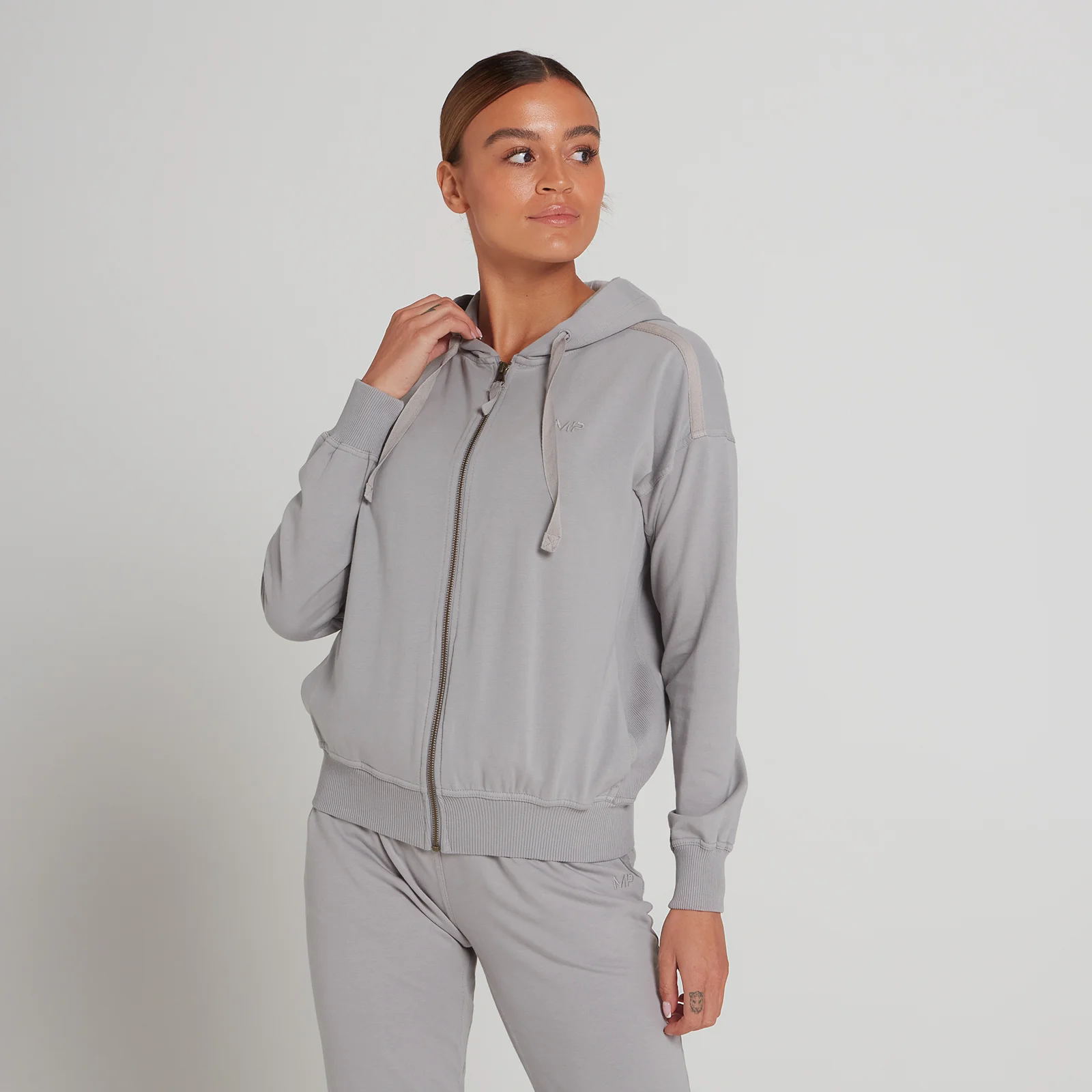 MP Dynamic Training hoodie met volledige rits voor dames - Grijs gemêleerd - XXS Afbeelding 1