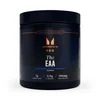 Zwarte pot met oranje en blauwe accenten, met het opschrift "The EAA" van Myprotein.
