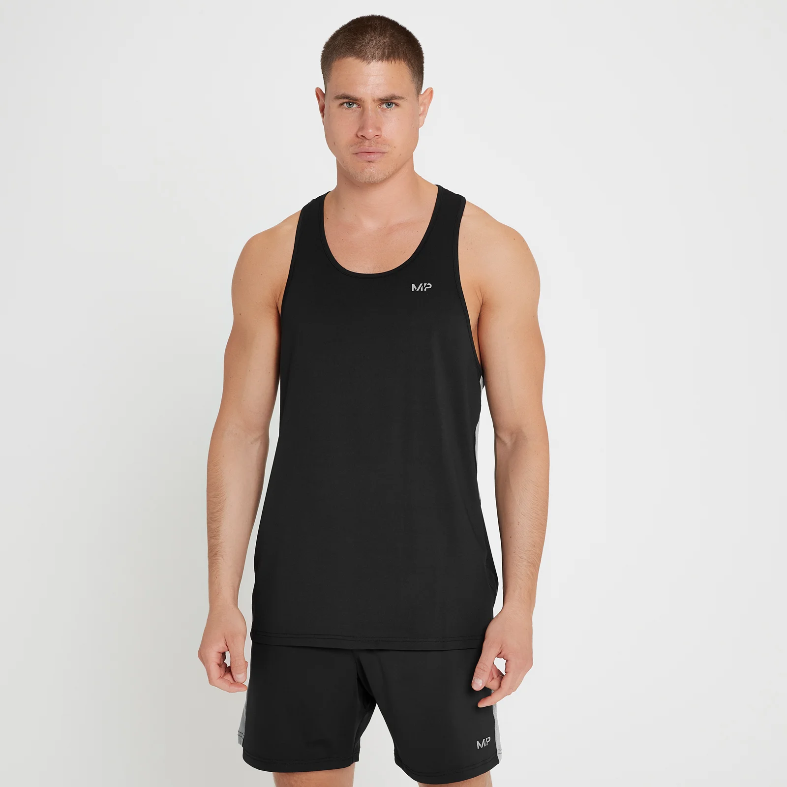 MP Tempo sportshirt met diep uitgesneden armsgaten voor heren - Zwart - XXS Afbeelding 1