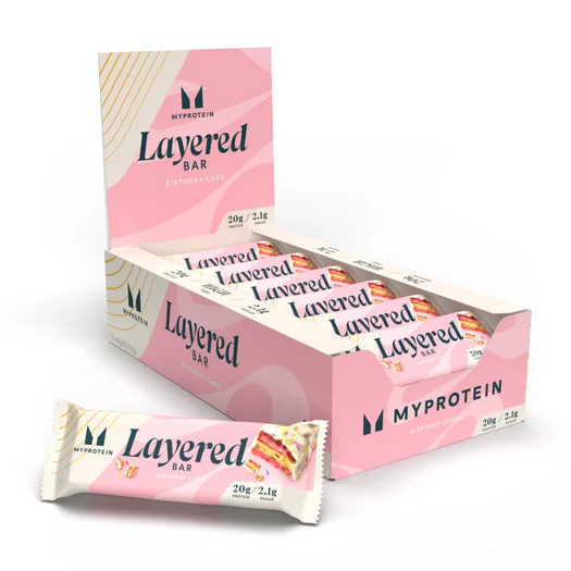 Eiwitreep met laagjes - 12 x 60g - Vanilla Birthday Cake