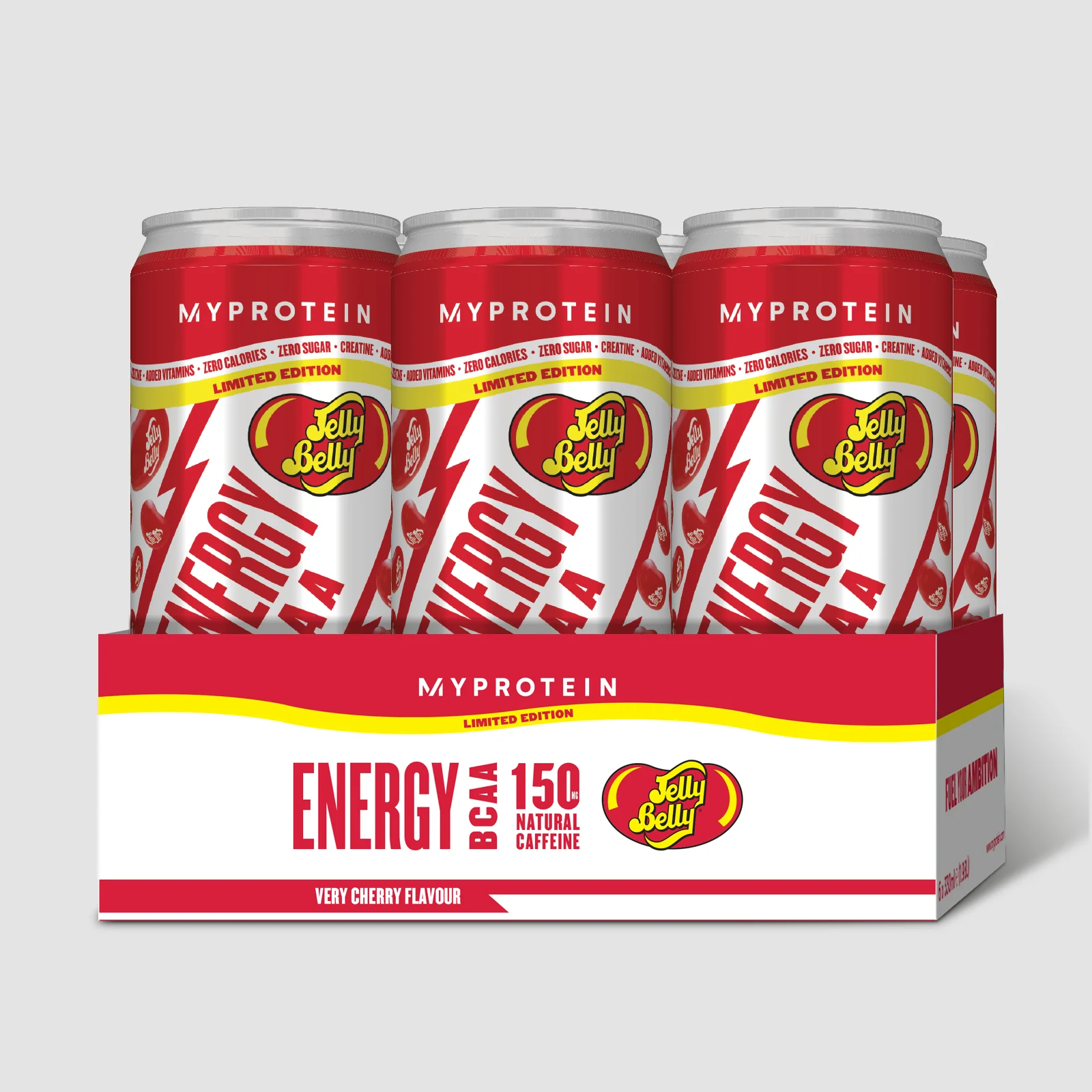 BCAA energiedrank – Jelly Belly® - 6 x 330ml - Very Cherry Afbeelding 1