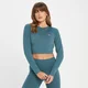 MP Essential Body Fit cropped T-shirt met lange mouwen voor dames - Rookblauw