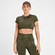 MP Adapt naadloze croptop met patroon voor dames - Olijfgroen