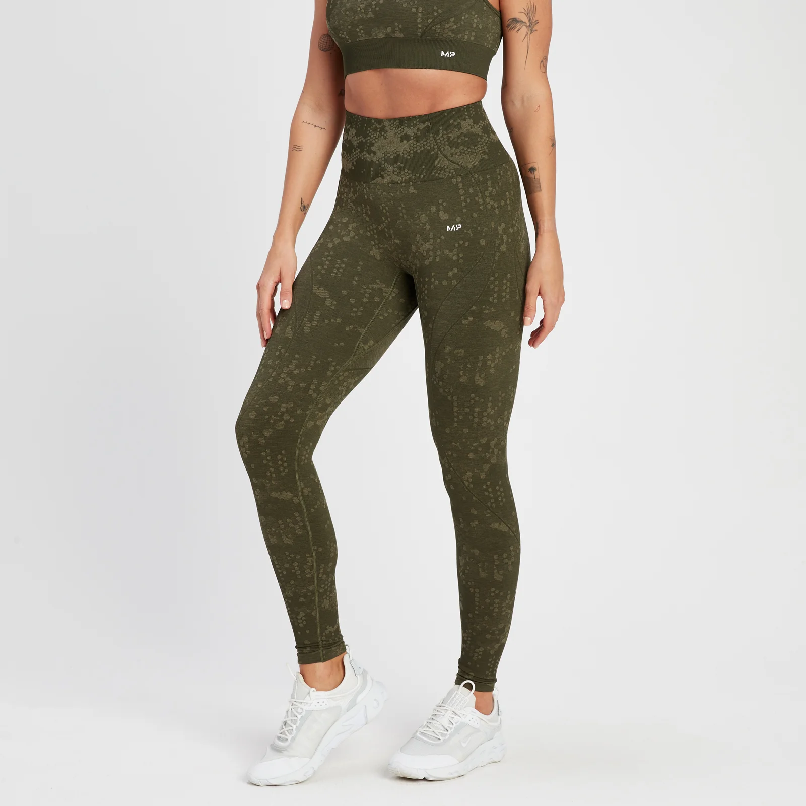 MP Adapt naadloze legging met patroon voor dames - Olijfgroen - XS Afbeelding 1