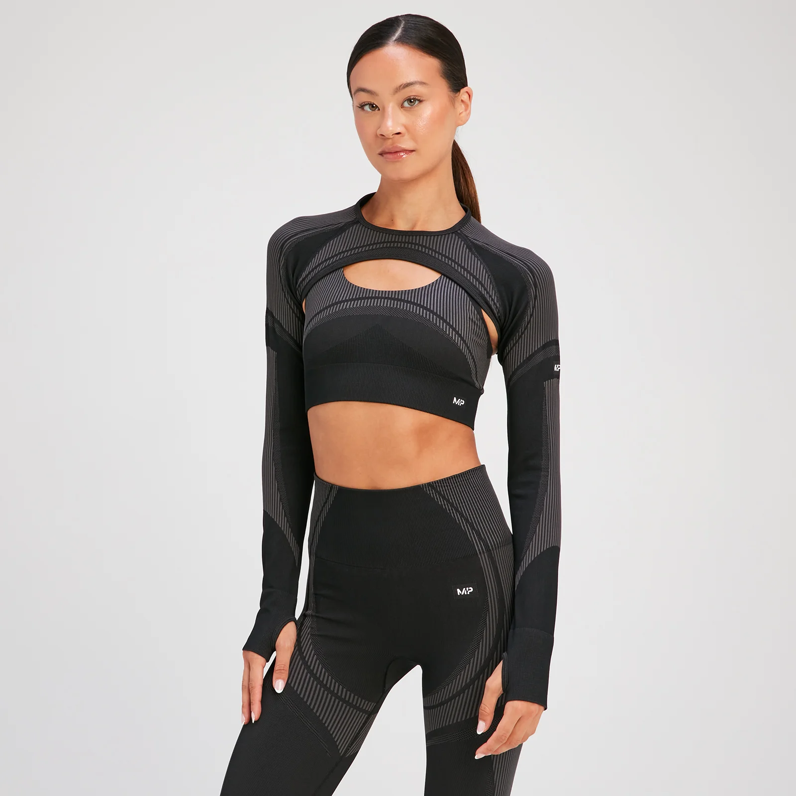 MP Tempo Ultra naadloze croptop met lange mouwen voor dames - Zwart - XS Afbeelding 1